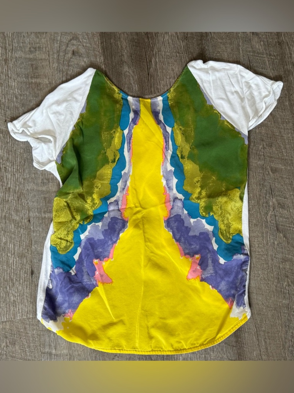 tibi New York Calla Lilly Watercolor T-Shirt with semi open back, SOLD OUT